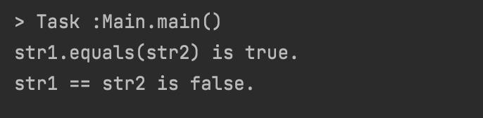 compare equality operator with equals method