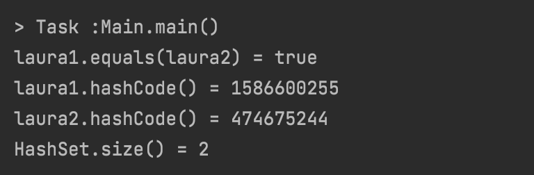 Override the equals() method